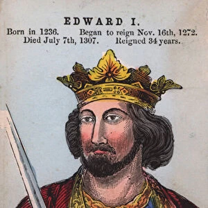 King Edward I (coloured engraving)