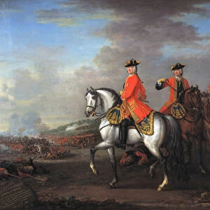 King George II (1683-1760) at the Battle of Dettingen, with the Duke of Cumberland