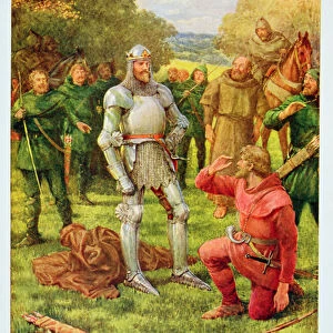The King! The King! illustration from Robin Hood and his Life in the Merry Greenwood, told by Rose Yeatman Woolf, published by Raphael Tuck, 1910-20 (colour litho)