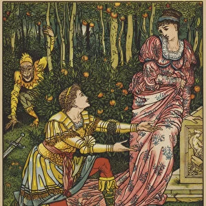 The King lets the Sword fall (colour litho)