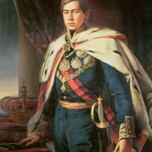 King Peter V (1837-61) of Portugal (oil on canvas) (detail)