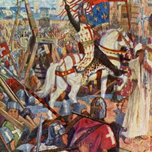 King Richard I in the Holy Land (colour litho)
