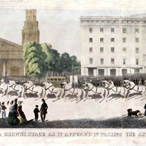 Kipp and Browns Stage as it Appeared in Passing the Astor House on the 16th Day of
