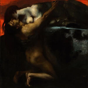 The Kiss of the Sphinx - Peinture de Franz Ritter von Stuck (1863-1928