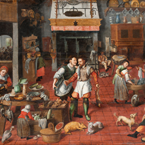 Kitchen Interior, c. 1565 (oil on panel)