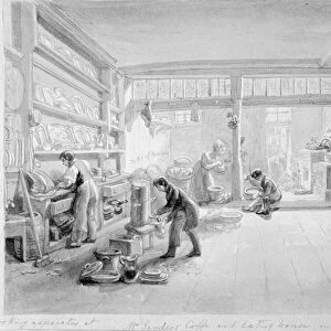 The Kitchen of Mr. Sanders Coffee and Eating House, Newgate Street, 1828 (w / c