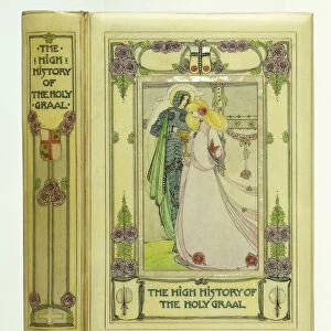 Knight and Lady with Holy Grail, 1903 (transparent vellum over painted paper with