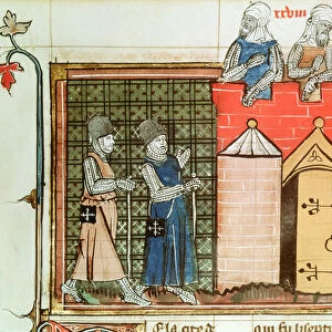 Knights Templar before Jerusalem, from Le Roman de Godefroi de Bouillon (vellum)