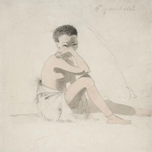 Korah Girl Seated, 1802 (w / c & graphite on paper)