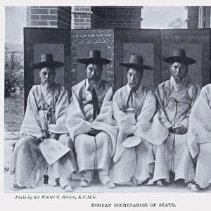 Korean Secretaries of State (b / w photo)