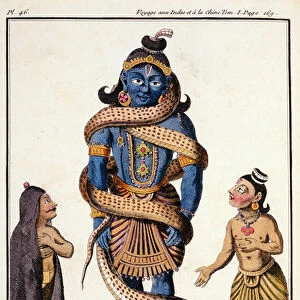 Krishna squeezed by the Kaliya Serpent, from Voyage aux Indes et a la Chine