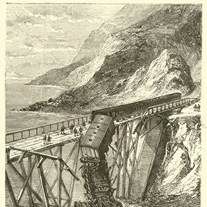 L Accident du Pont D Atshabula (engraving)