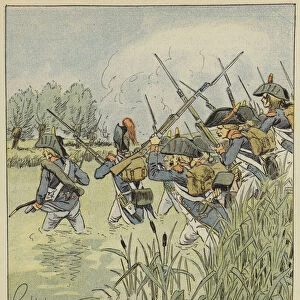 L armee francaise passe la Piave (colour litho)
