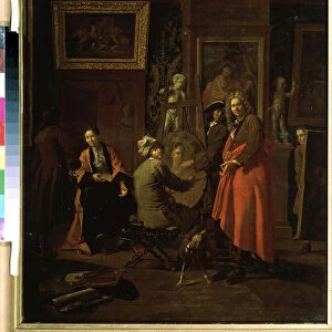"L atelier du peintre"(The painter studio) Peinture de Jan Joseph Horemans l ancien (1682-1759) 1725-1730 Musee Pouchkine Moscou