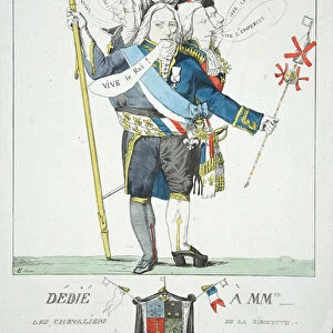 L Homme aux 6 Tetes, pub. 1815 (hand coloured engraving)