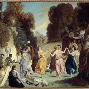 La danse des Muses Painting by Louis Boulanger (1806-1867) 1851 Sun