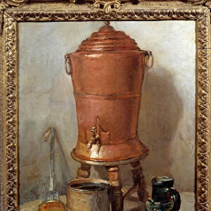La fontaine de copper painting by Jean Baptiste Simeon Chardin (1699-1779) 1733 Dim