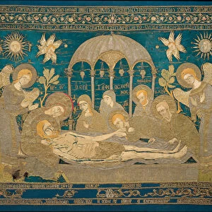 La mise au tombeau - Broderie en laine d un auteur russe anonyme, 1682 - The Entombment (Altar embroidery)- Anonymous - Wool, handwoven, 1682 - Benaki Museum, Athens