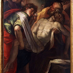 "La mise au tombeau"(The Entombment of Christ) Peinture de Giulio Cesare procaccini (1574-1625) 1620 environ Musee Pouchkine, Moscou