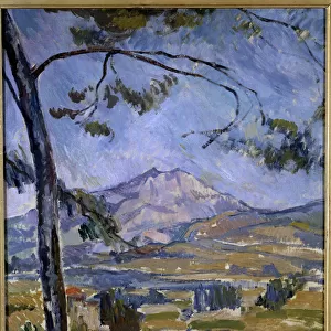 La montagne Sainte Victoire Painting by Paul Cezanne (1839-1906) 19th century. Dim