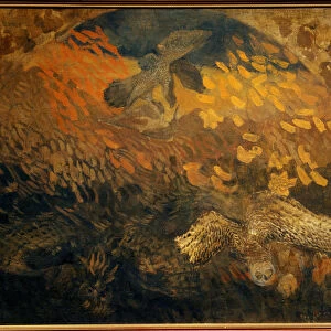 "La nuit"(The night) Peinture de Pyotr Savvich Utkin (1877-1934
