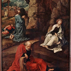 "La priere au jardin des oliviers"(Agony in the Garden) Apres le dernier souper, le Christ se rend sur la colline de Gethsemani qui domine Jerusalem avec les apotres