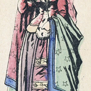 La reine Jeanne de Bourgogne, femme de Philippe de Valois (coloured engraving)