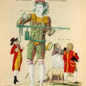 La Romaine Aristocratique, pub. 1789 (hand coloured engraving)