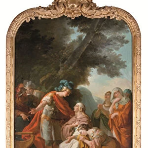 La Sagesse de Scipion a l egard des femmes Hergetes, 1758 (oil on canvas, scalloped)