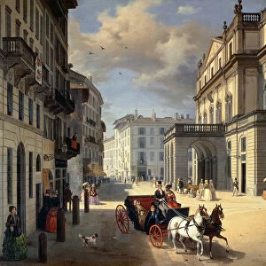 Front of La Scala Theatre, 1852 (oil on canvas)