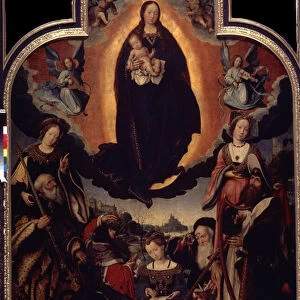 "La Vierge en Gloire"(The Glorification of the Virgin) Parmi les personnages entourant la Vierge et Jesus Christ : le roi David jouant de la harpe