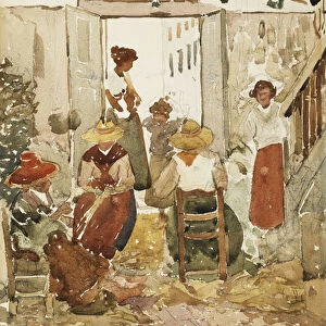 Lacemakers, Venice, 1898 (watercolour and pencil on paper)