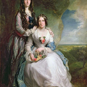 Lady Adeliza Manners and Lady Mary Foley, 1848 (oil on canvas)