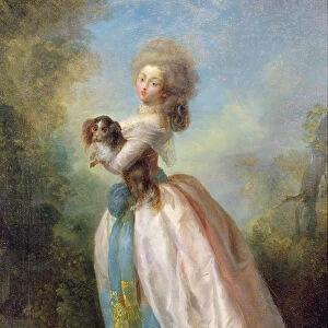 A Lady with a Dog (oil on canvas)
