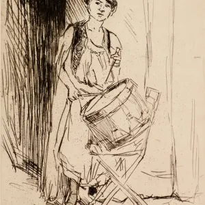 The Lady with the Drum (etching) The Lady with the Drum (etching)
