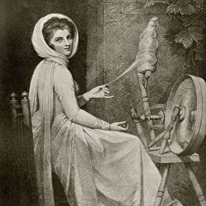 Lady Hamilton as The Spinster, engraved by Thomas Cheesman, from The Print-Collector s