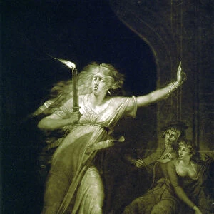 Lady Macbeth, Act, 5 scene One, why then tis time to do't. painted after H. Fuseli