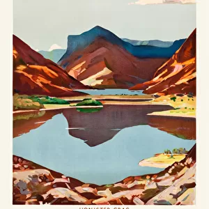 The Lake District for Holidays, c. 1930 Tourism Poster by LMS (London, Midland, & Scottish Railway) showing Honister Crag fell overlooking Fleetwith Pike