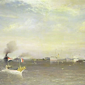 Landing of president Armand Fallieres in Amsterdam, 1912 (oil on canvas)