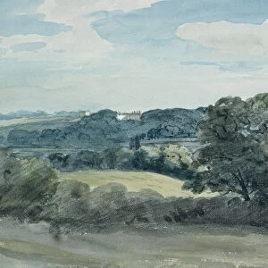 Landscape with Buildings in the distance (watercolour)