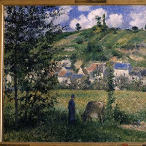 Landscape in Chaponval Painting by Camille Pissarro (1830-1903) 1880 Sun