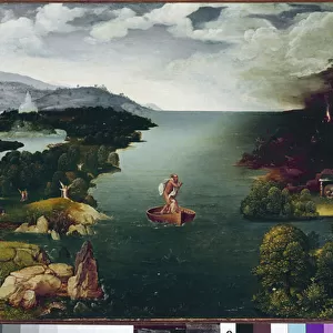 Landscape with Charon Crossing the Styx. (oil on wood, c. 1515-1524)
