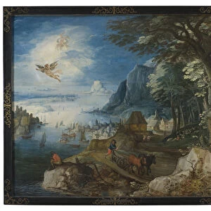 Landscape with the Fall of Icarus (oil on wood)