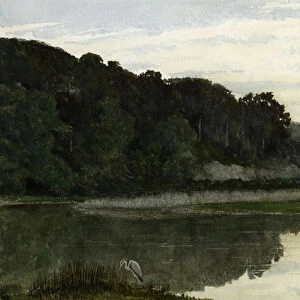 Landscape with Heron, 1868 (w / c on paper)
