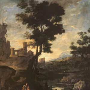 Landscape with Leto and the peasants transformed into frogs (oil)
