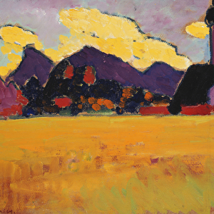 Landscape near Murnau; Landschaft bei Murnau, c. 1910 (oil on board)