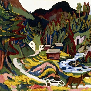 Landscape in Spring, Sertig, 1924-25 (oil on canvas)