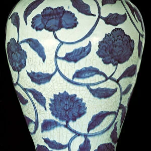 Large blue and white vase, Jaijing Period, 1522-66 (ceramic) (detail)