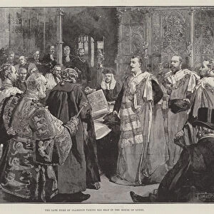 The late Duke of Clarence taking his Seat in the House of Lords (engraving)
