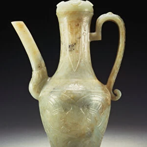 A late Ming celadon jade ewer and cover (jade)